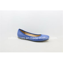 Simple Design Elastic Lady Leather Ballet Shoes